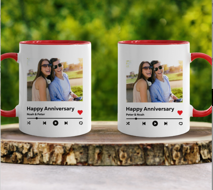 Personalized Two-Tone Coffee Mugs, 11oz