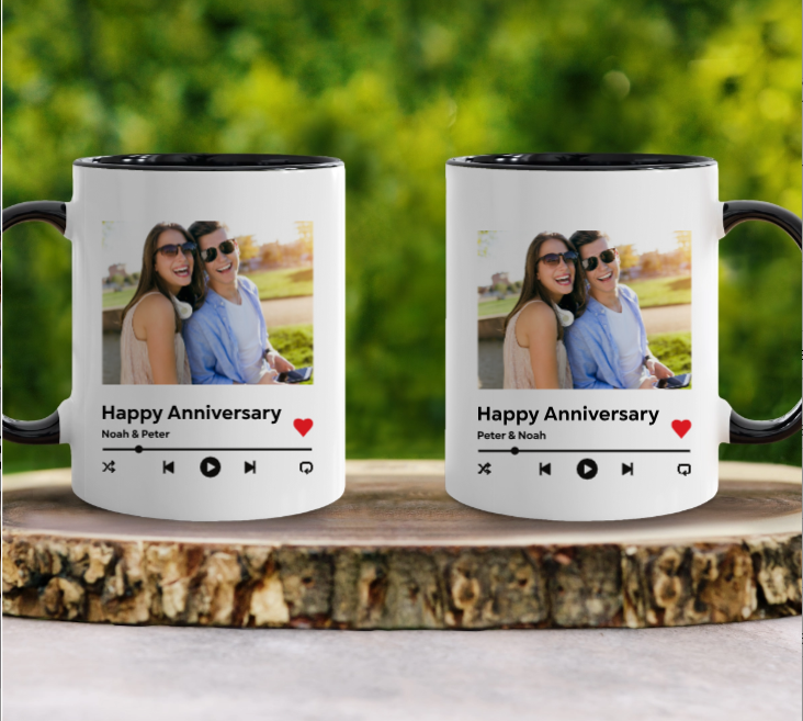 Personalized Two-Tone Coffee Mugs, 11oz