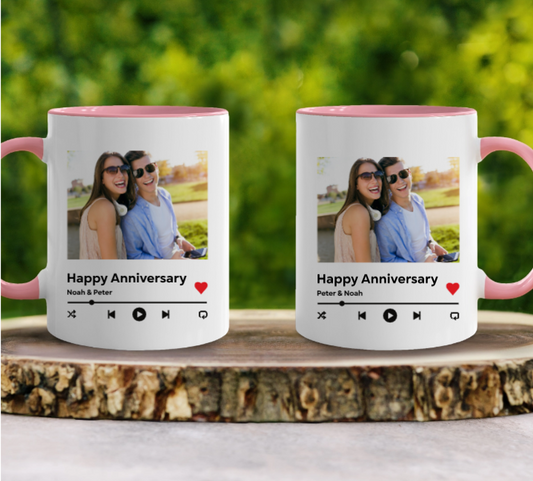 Personalized Two-Tone Coffee Mugs, 11oz